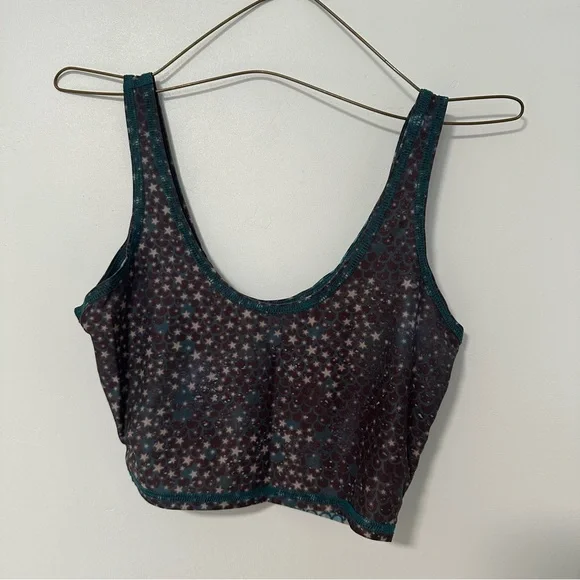 Teeki Teal and Gray Star Bra Top - Picture 1 of 3